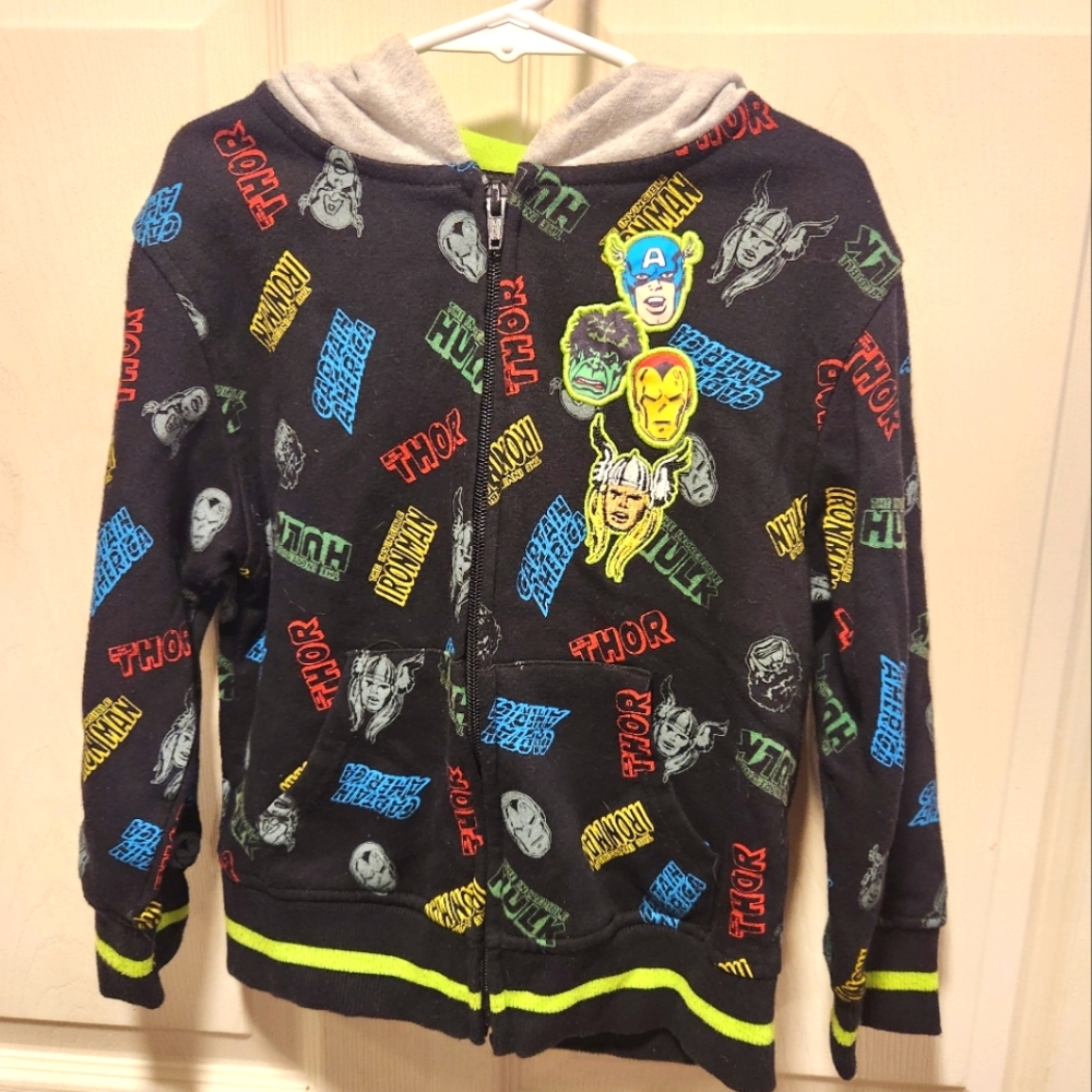 Kids Superhero Graphic Zip Up Hoodie